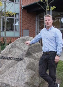 Jakob Storm, Holbergskolens skoleleder foran Holbergskolen