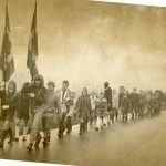 KFUM og K spejdere på march til Tersløse kirke nytårsaften 1972. KFUM og K var indtil 1979 IMs ungdomsorganisation